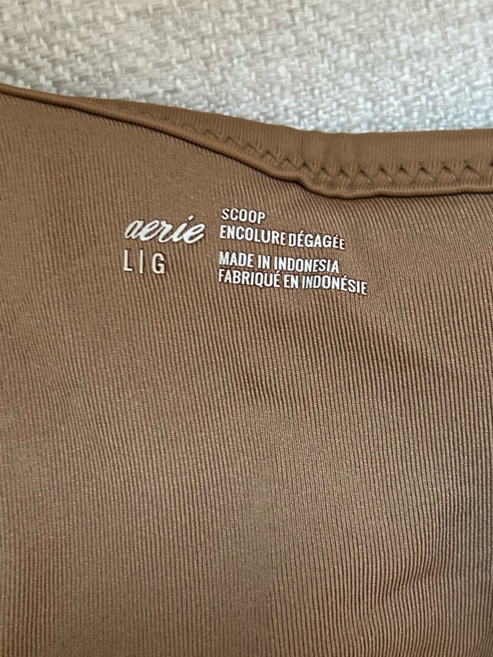 Aerie Women’s Two-Piece Ribbed Bathing Suit in Brown - Picture 6 of 9